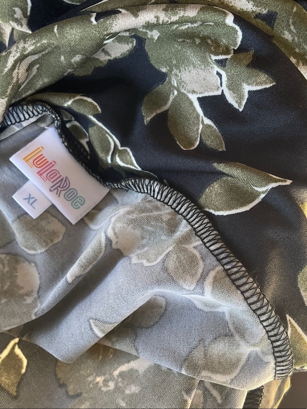 🔥 Take 50% OFF/ LulaRoe Olive & Black Floral Maxi Skirt - Women, Size-XL - Picture 8 of 9